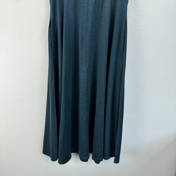 Quince Flowknit Breeze Fit & Flare Dress Navy Med - Picture 7 of 15